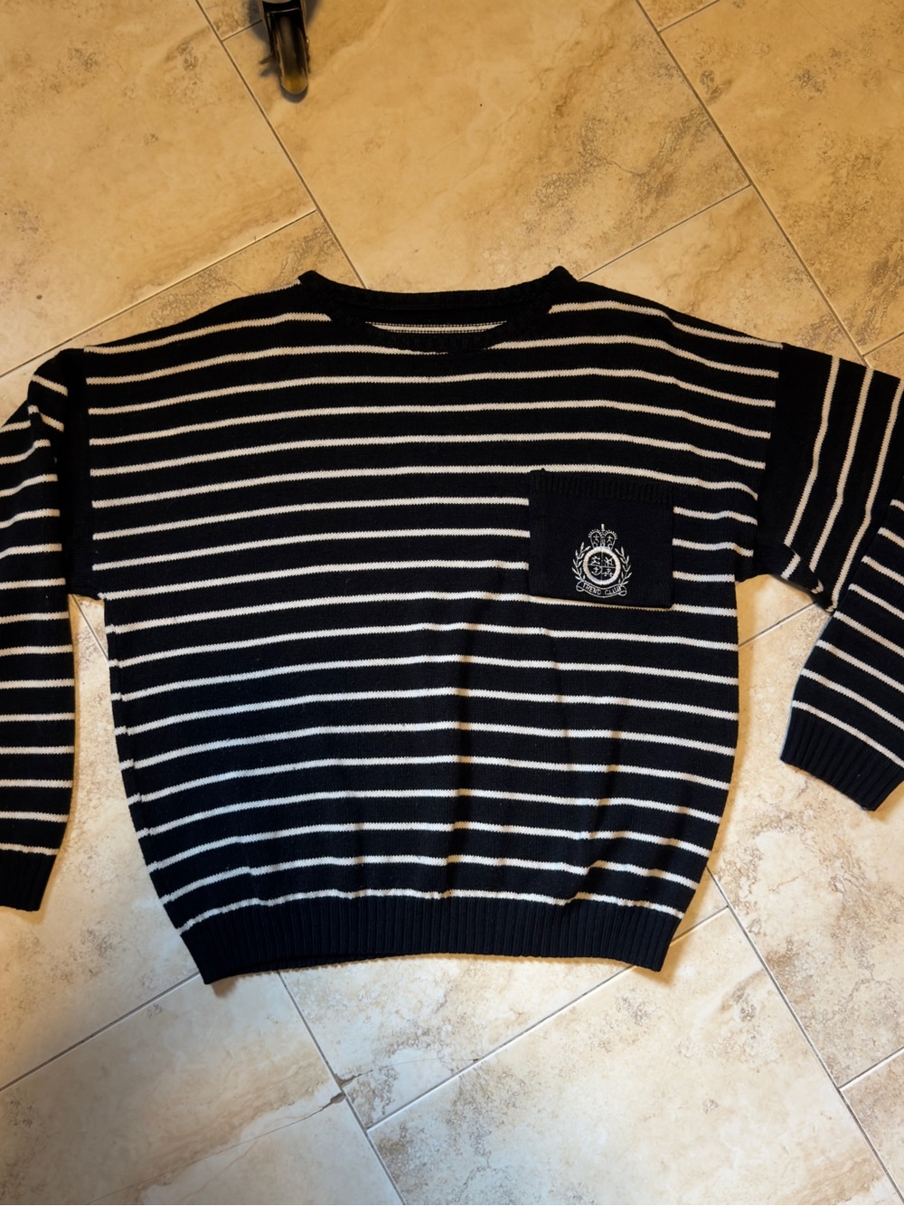 Trend Club Black & White Striped Knit Sweater